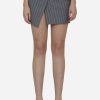 Skirts * | The Attico Pinstripe Wrap Mini Skirt Gray