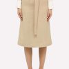 Skirts * | Chloe Wool Midi Skirt Beige