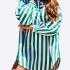 Dresses * | Les Canebiers Sauvageonne Long-Sleeved Shirt Dress Green