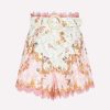 Shorts * | Zimmermann Laurel Embroidered Floral Print Shorts Multicolor