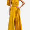 Evening * | Leal Daccarett Isla Negra One-Shoulder Gown Yellow