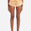 Shorts * | Etro Liquid Paisley Fringed Mini Shorts Orange