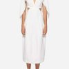 Evening * | Jonathan Simkhai Inara Midi Dress With Cap Sleeves White