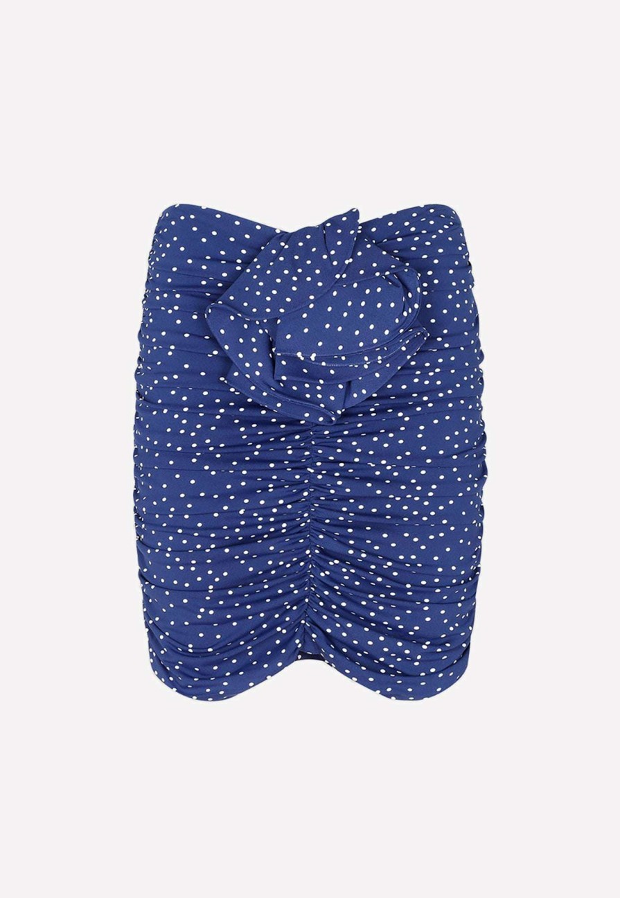 Skirts * | Magda Butrym Polka Dot Mini Skirt Navy