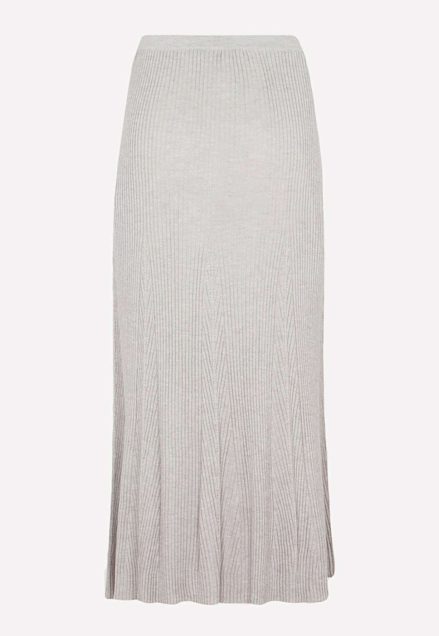 Skirts * | Gabriela Hearst Meda Rib Knit Midi Skirt White