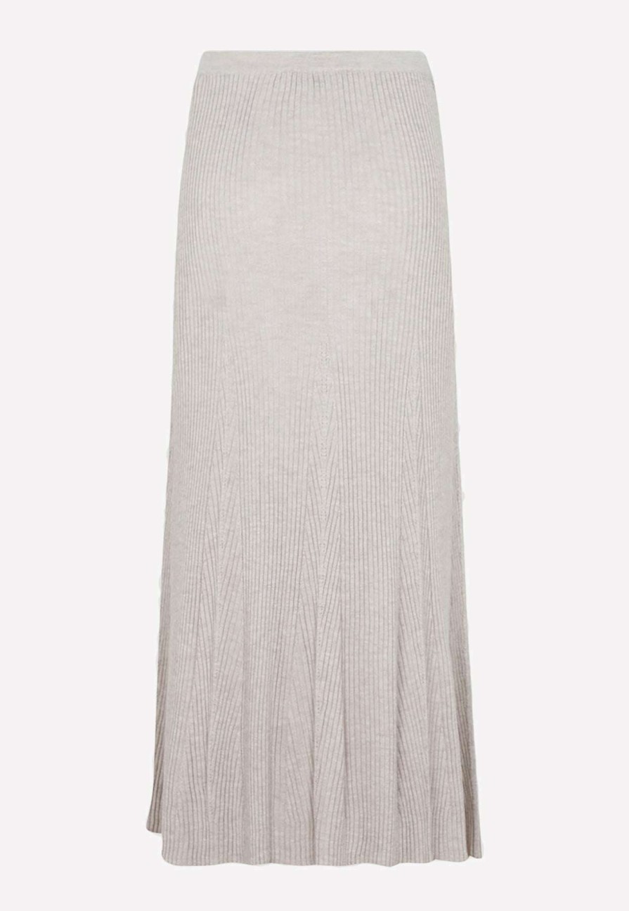 Skirts * | Gabriela Hearst Meda Rib Knit Midi Skirt White