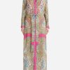 Dresses * | Etro Floral Print Midi Shirt Dress In Silk Multicolor