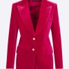 Evening * | Tom Ford Single-Breasted Velvet Blazer Raspberry