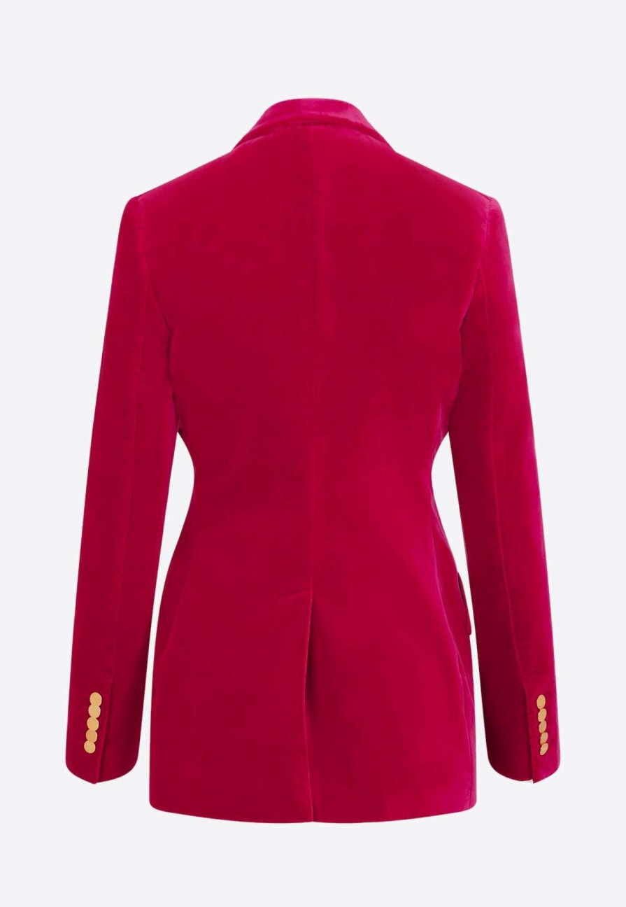 Evening * | Tom Ford Single-Breasted Velvet Blazer Raspberry