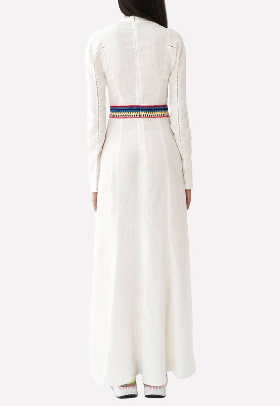 Dresses * | Chloe Maxi Dress With Crochet Detail White