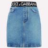 Skirts * | Dolce & Gabbana Logo Waistband Mini Denim Skirt Denim