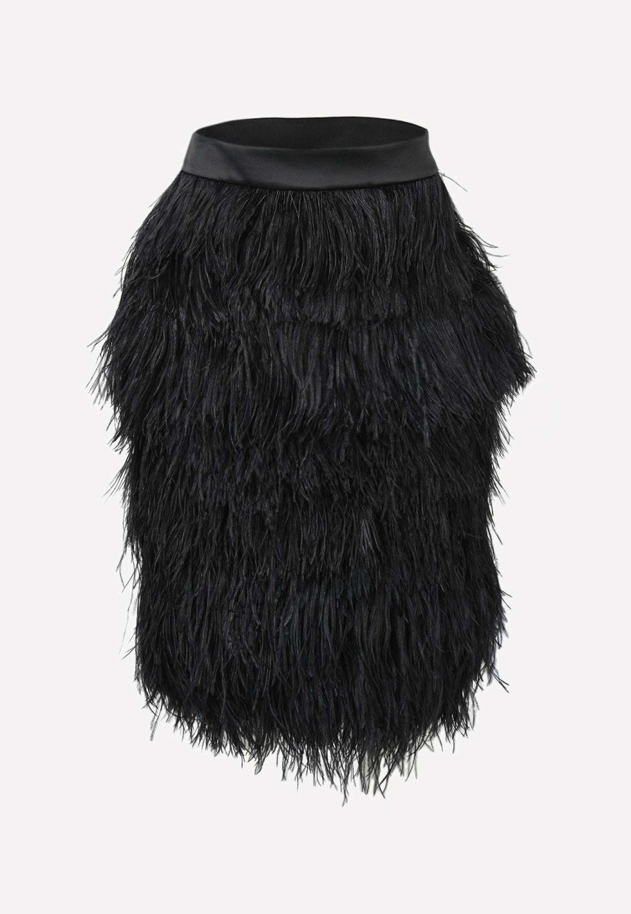 Skirts * | Tom Ford Feathered Pencil Skirt Black