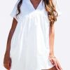 Dresses * | Les Canebiers Grange V-Neck Mini Dress White