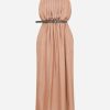 Dresses * | Fabiana Filippi Silk Belted Maxi Dress Brown