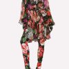 Evening * | Dolce & Gabbana Floral Print Chiffon Midi Dress Multicolor