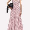 Dresses * | Jil Sander Halterneck Striped Maxi Dress Pink