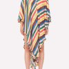 Dresses * | Ganni Asymmetric Striped Long-Sleeved Beach Dress Multicolor