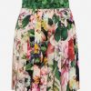 Skirts * | Dolce & Gabbana Patchwork Silk Pleated Skirt Multicolor