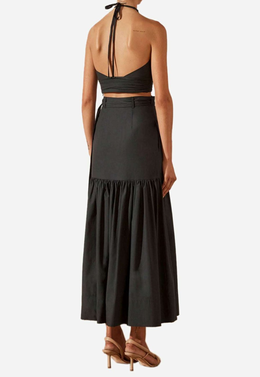 Skirts * | Shona Joy Andrea Wrap Maxi Skirt Black