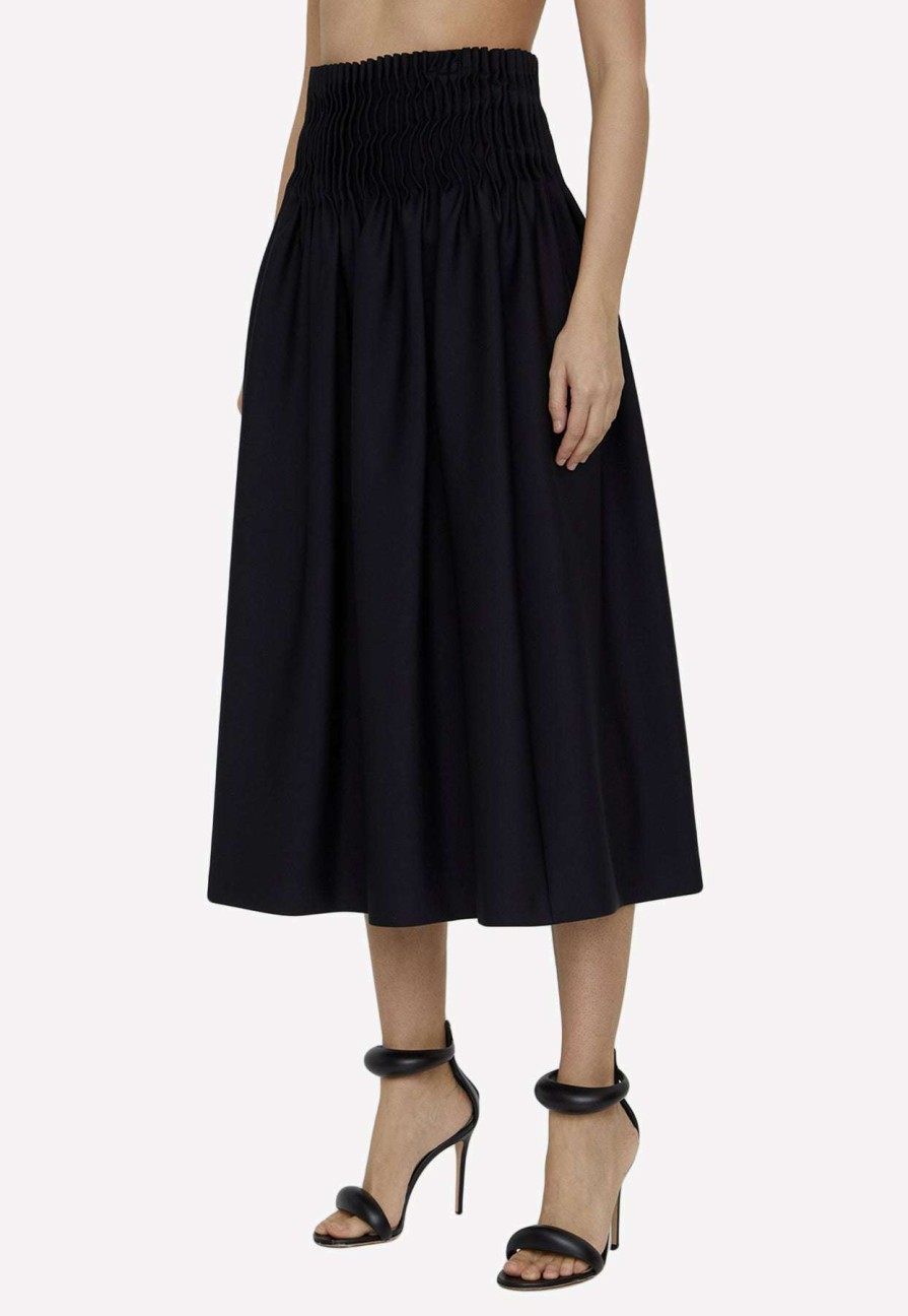 Skirts * | Max Mara Pleated Midi Skirt Black