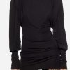 Dresses * | The Attico Quinn Long-Sleeved Mini Dress Black