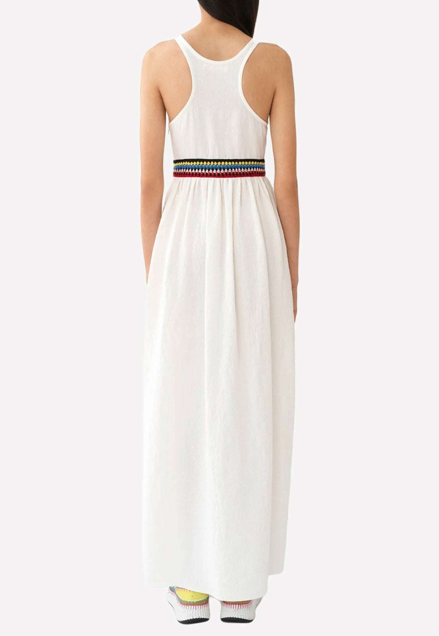 Dresses * | Chloe Maxi Tank Dress With Crochet Detail White