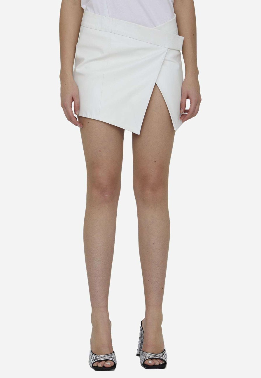 Skirts * | The Attico Cloe Mini Leather Skirt White