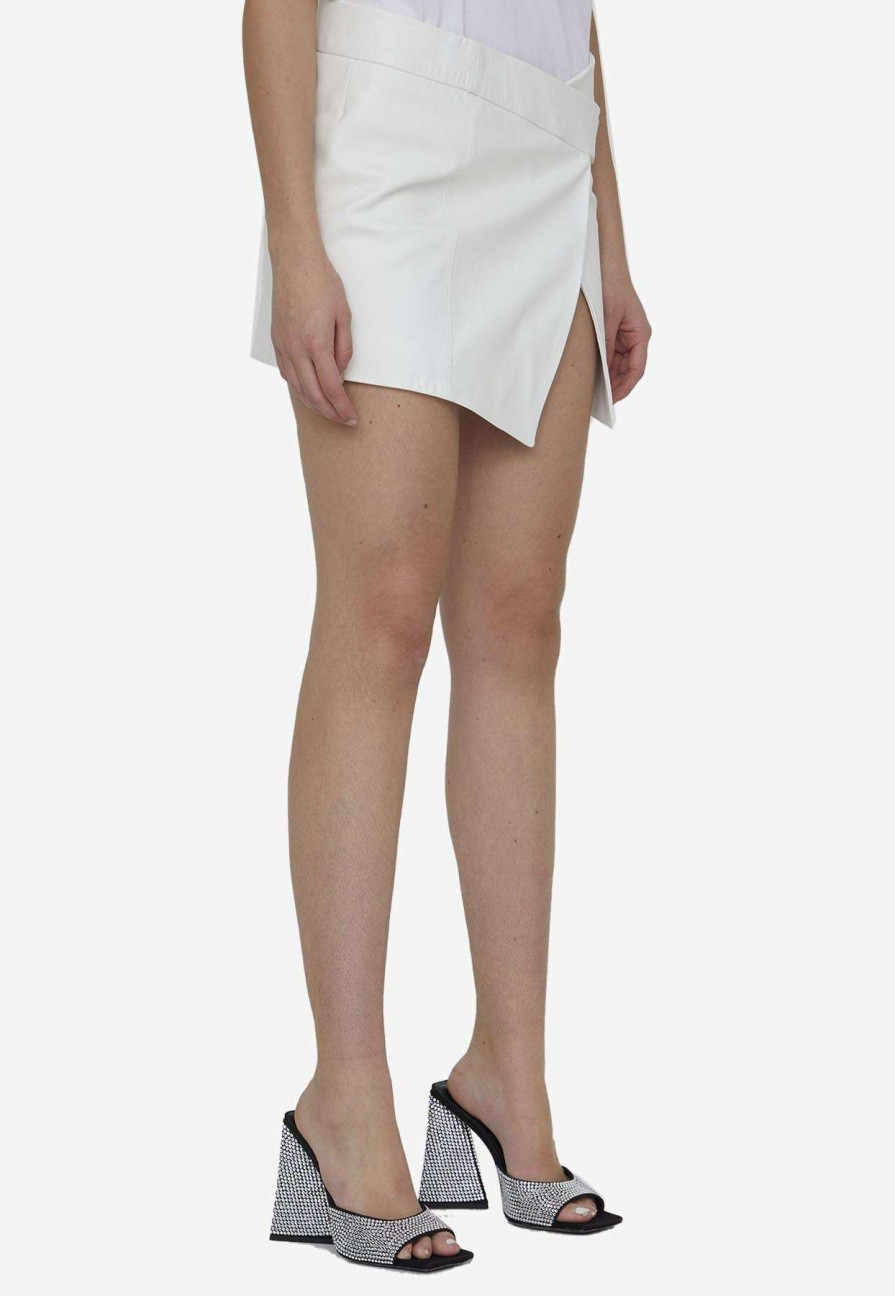 Skirts * | The Attico Cloe Mini Leather Skirt White