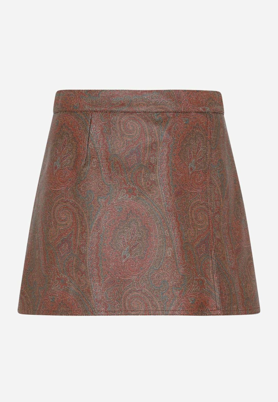 Skirts * | Etro Paisley-Print Mini Skirt Multicolor