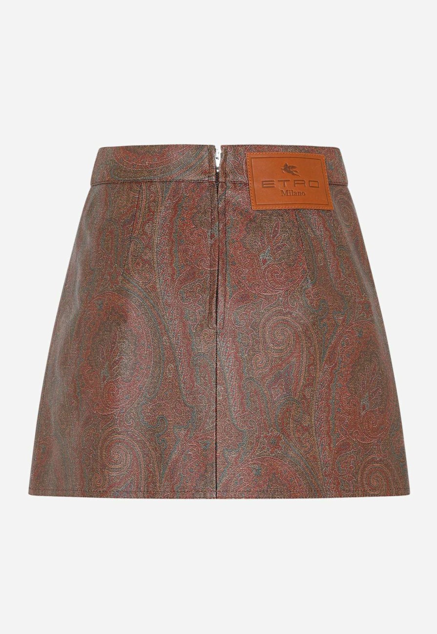 Skirts * | Etro Paisley-Print Mini Skirt Multicolor