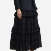 Skirts * | Acler Valentine Lace Midi Skirt Black