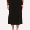 Skirts * | Loewe Satin Midi Pencil Skirt Black