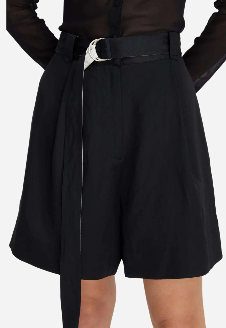 Shorts * | Lee Mathews Libertine Pleated Shorts Black