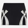 Skirts * | Area Crystal Bow Mini Skirt Black