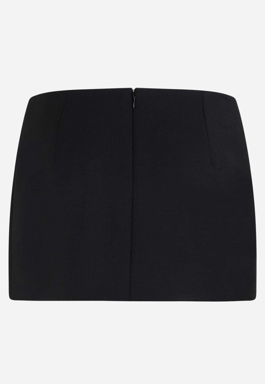 Skirts * | Area Crystal Bow Mini Skirt Black