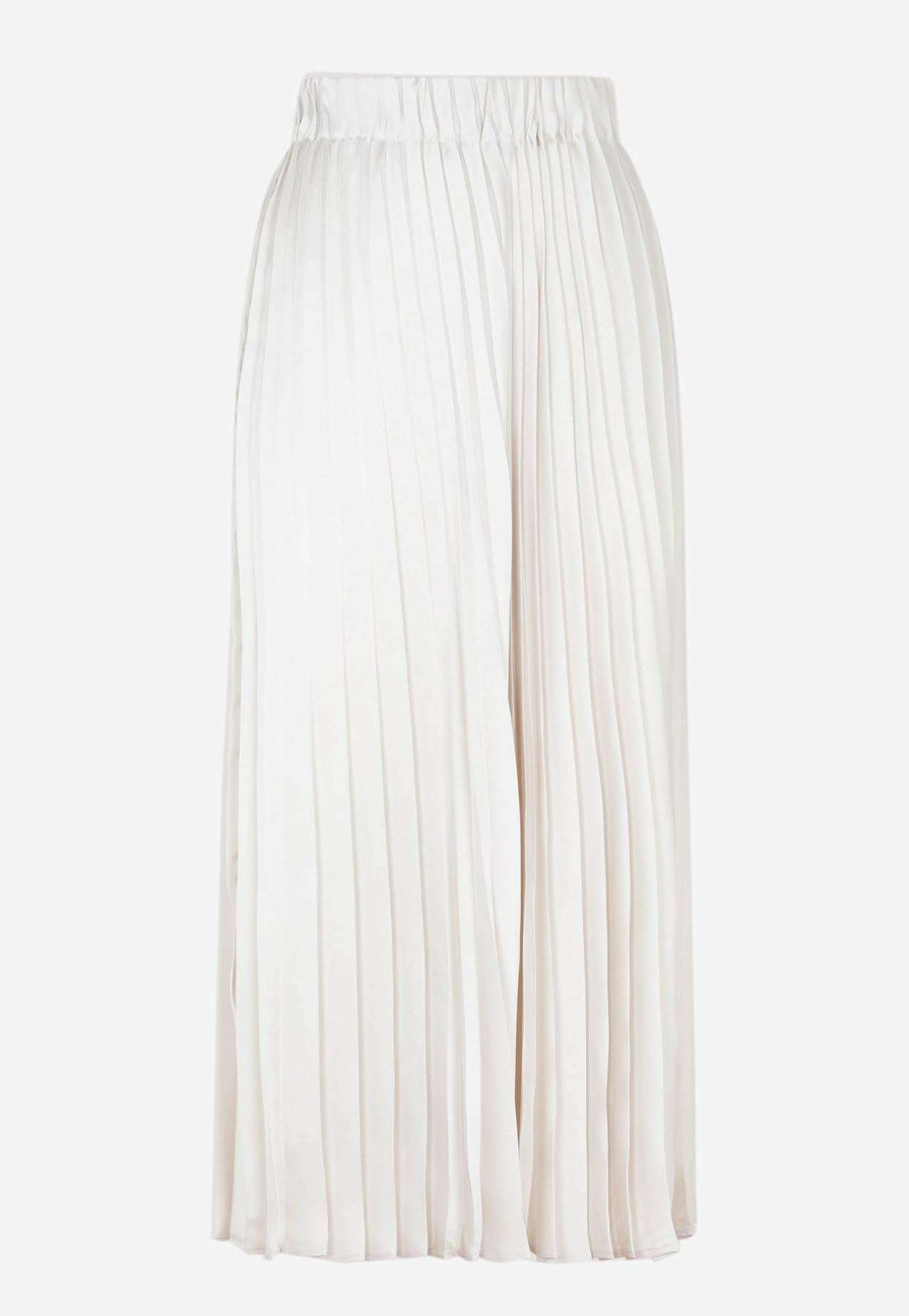 Skirts * | Brunello Cucinelli Pleated Midi Skirt Natural