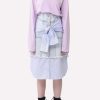 Skirts * | Sjyp Shirt Layered Denim Skirt Blue