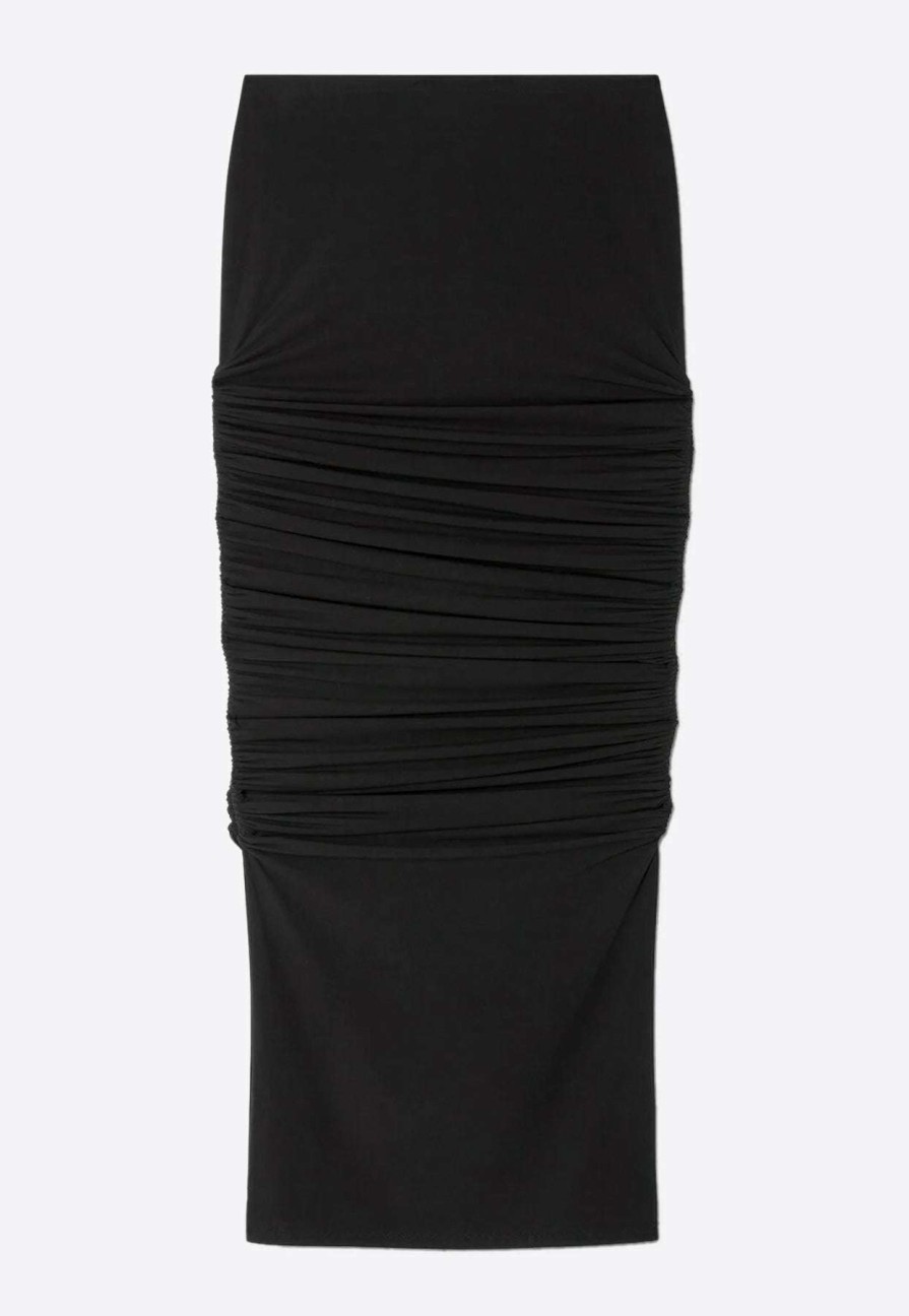 Skirts * | Versace Ruched Midi Skirt Black