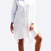 Dresses * | Les Canebiers Ramade Asymmetric Shirt Dress White