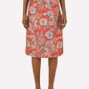 Skirts * | Dolce & Gabbana Floral Jacquard Midi Skirt Red