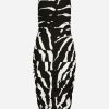 Dresses * | Dolce & Gabbana Zebra Print Ruched Midi Dress Monochrome