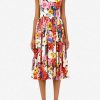 Dresses * | Dolce & Gabbana Garden Print Poplin Midi Dress Multicolor