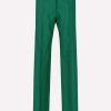 Evening * | Valentino Straight-Leg Stretch Crepe Tailored Pants Green