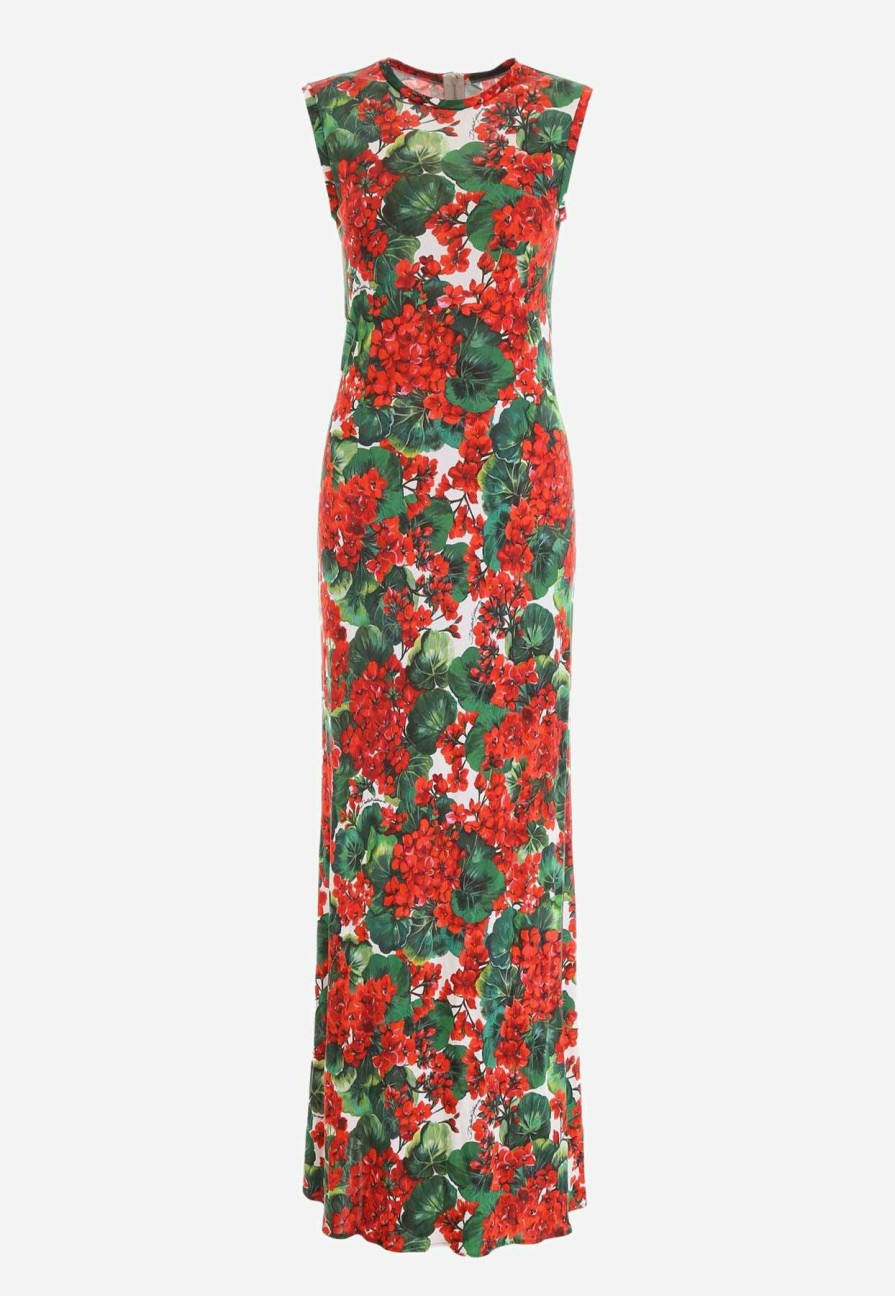 Dresses * | Dolce & Gabbana Portofino Print Maxi Dress Red