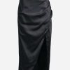 Skirts * | Elliatt Eva High-Waist Satin Skirt Black