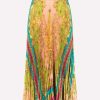 Skirts * | Versace Signature-Print Pleated Midi Skirt Multicolor