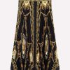 Skirts * | Versace Signature-Print Pleated Midi Skirt Black