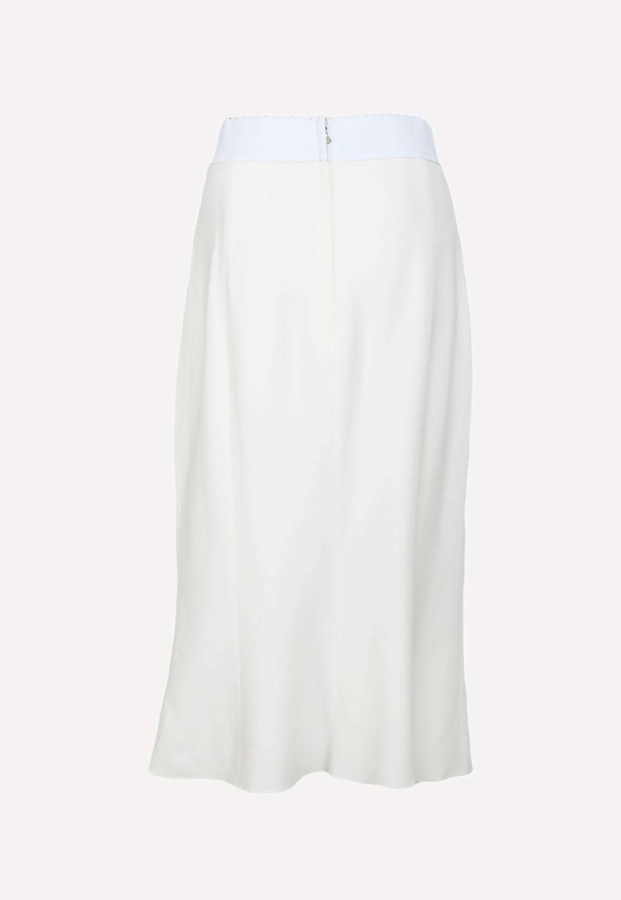 Skirts * | Dolce & Gabbana Scalloped Edge Midi Skirt White