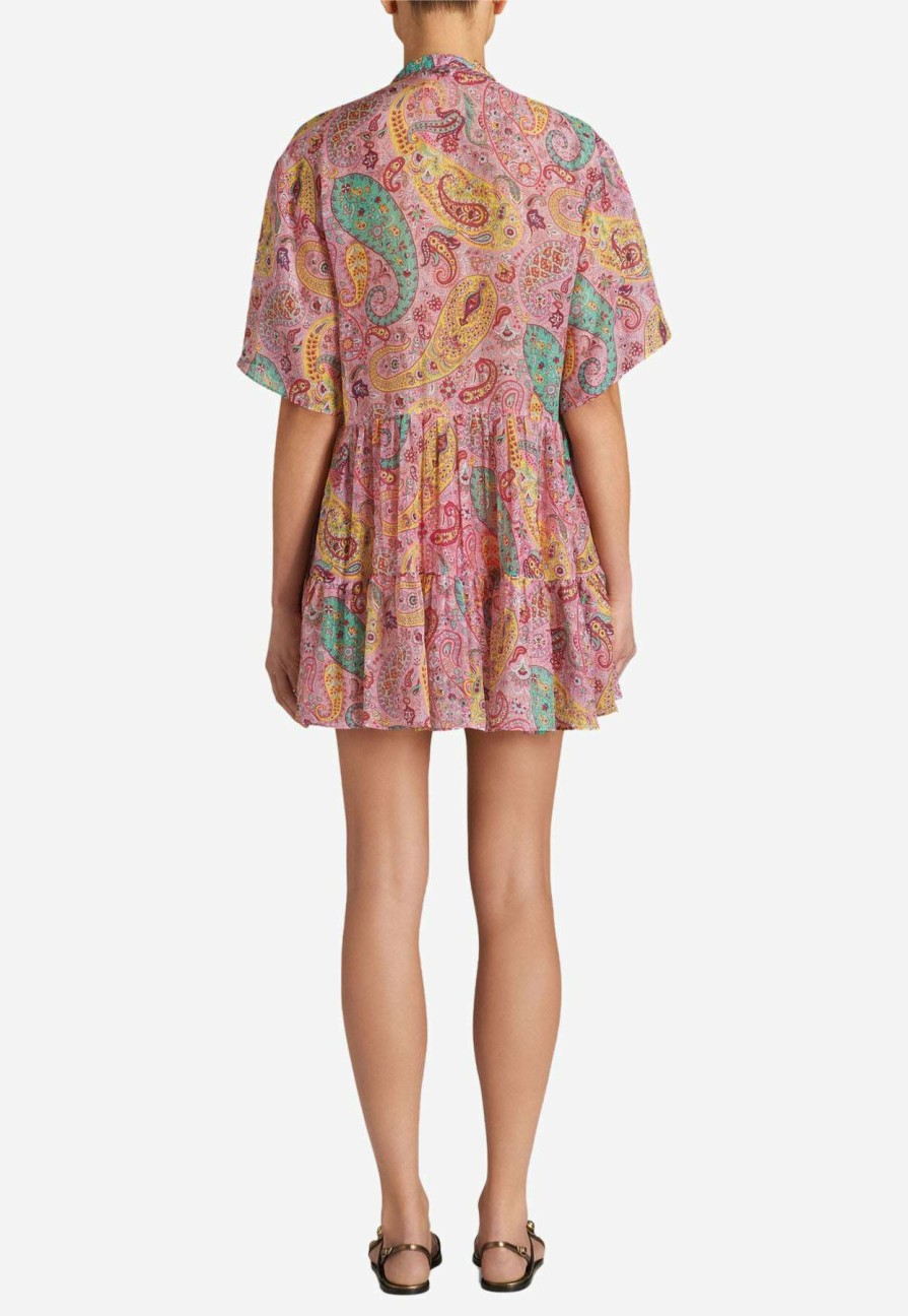 Dresses * | Etro Paisley Print Mini Dress Pink